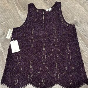Wilfred Purple Lace Tank Top